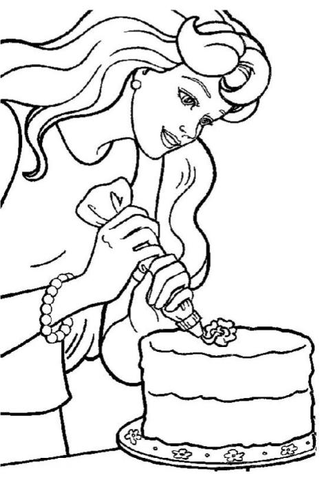 Кондитер контурный рисунок