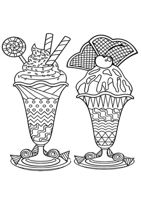 Десерты раскраска для детей