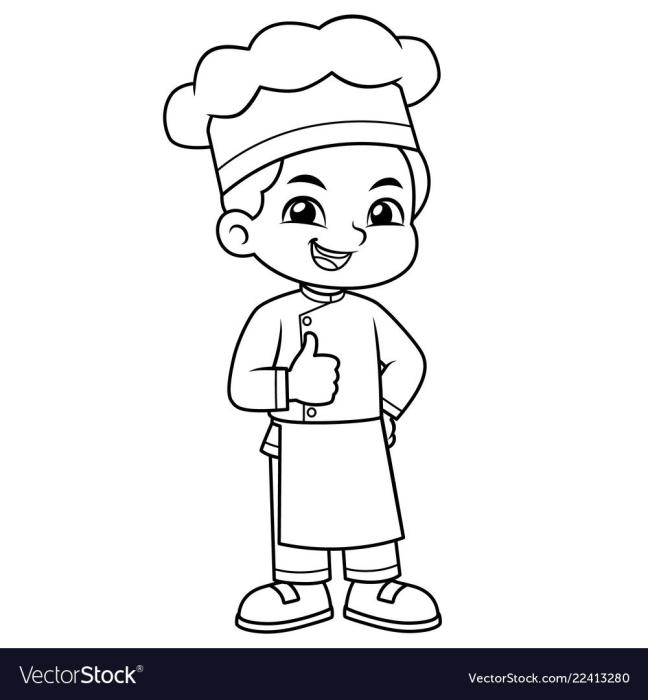 Рисунки повара для срисовки