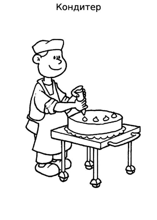 Пирожное раскраска для детей