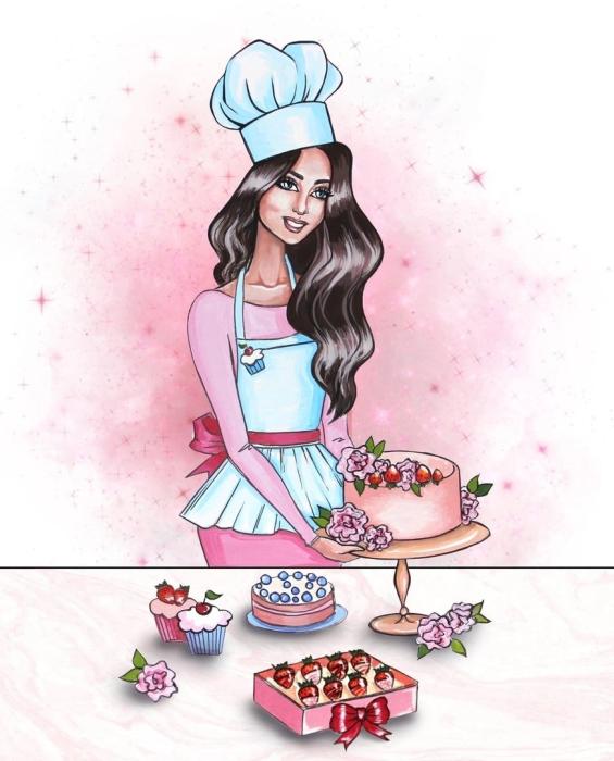 Раскраска Барби повар