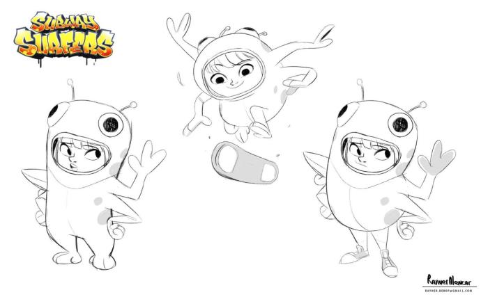 Раскраски сабвей серфа персонажи