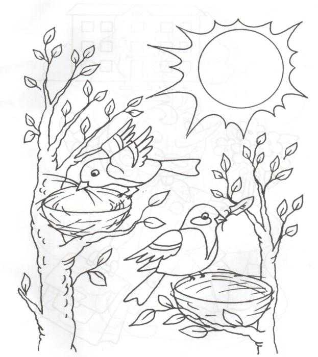 Раскраска. Весна