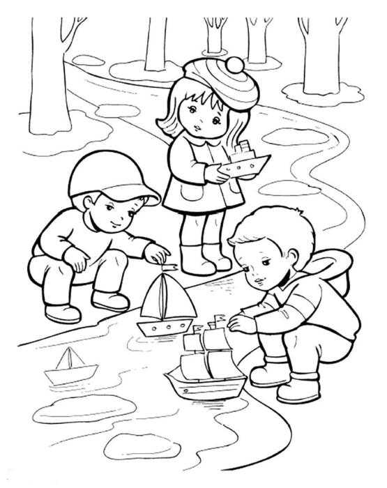 Весенние раскраски для детей