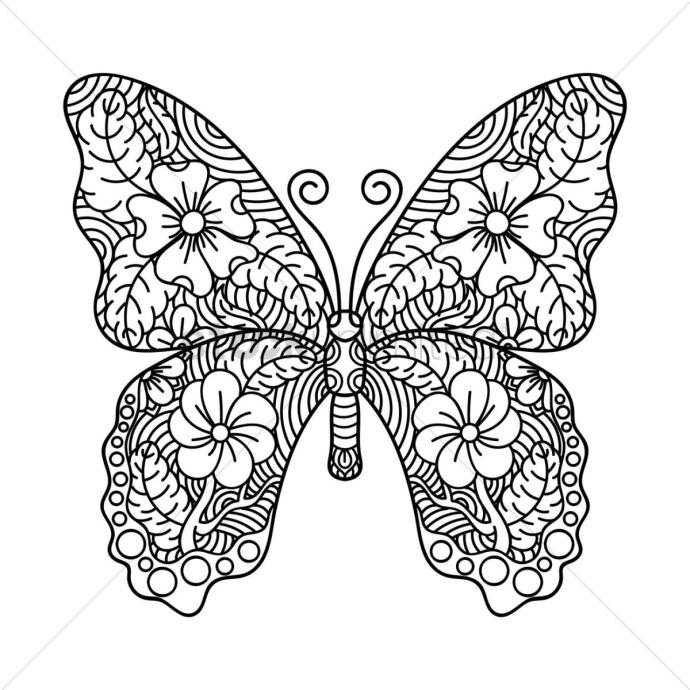 Раскраска бабайка антистресс