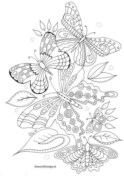 Раскраски антистресс бабочки