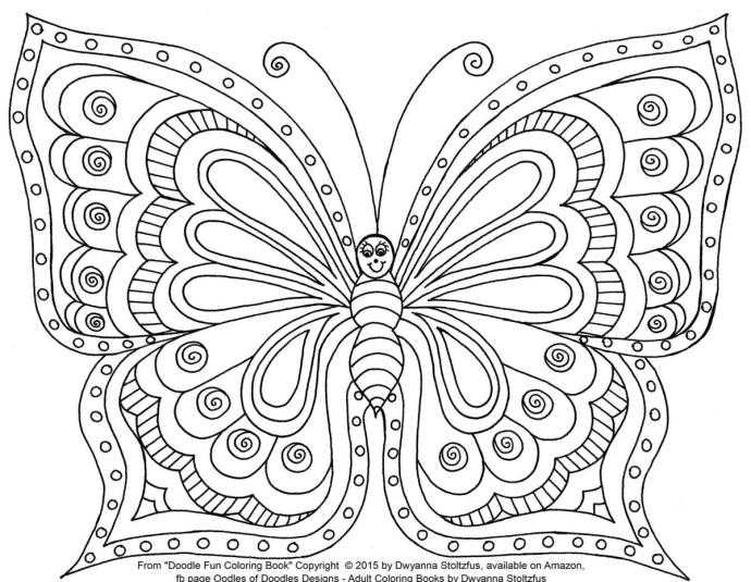 Раскраски антистресс бабочки