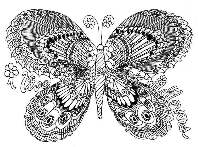 Раскраски антистресс бабочки