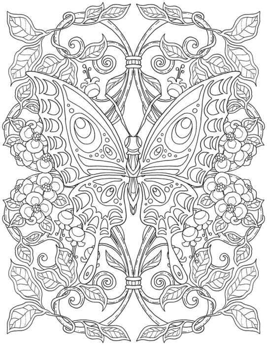 Раскраски антистресс бабочки