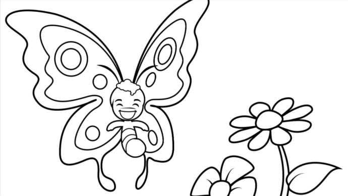 Раскраски лето для детей 5-6 лет бабочки