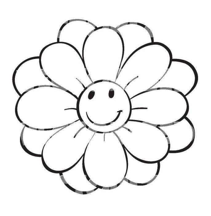 Цветы раскраска для детей без стебля
