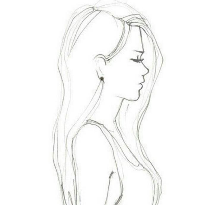 Девушка боком для срисовки