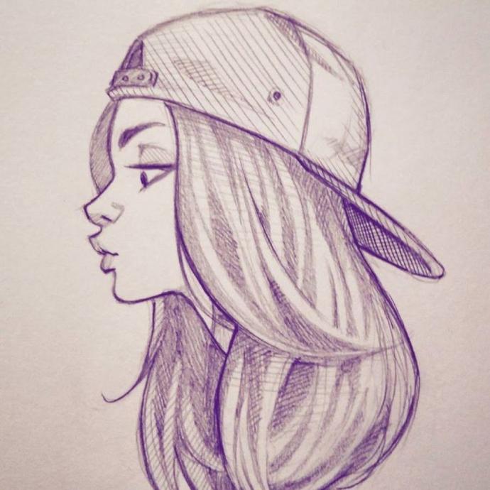 Рисунки для срисовки девушки