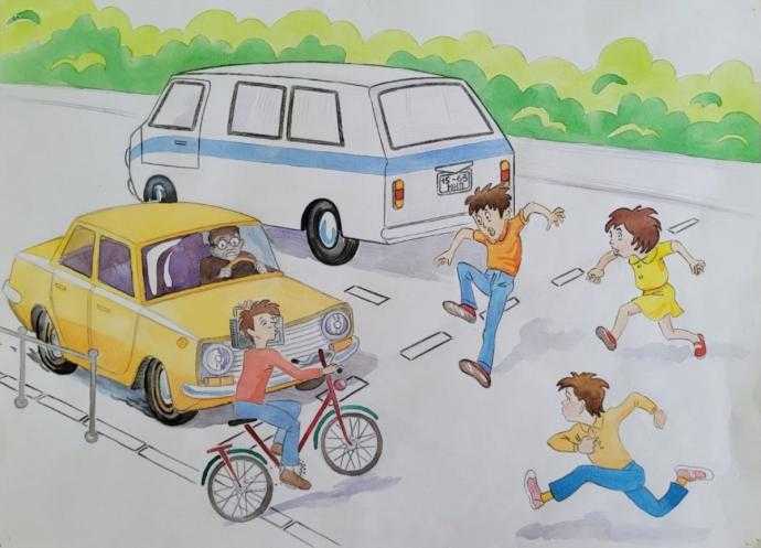 Рисунки на тему дорожное движение для детей