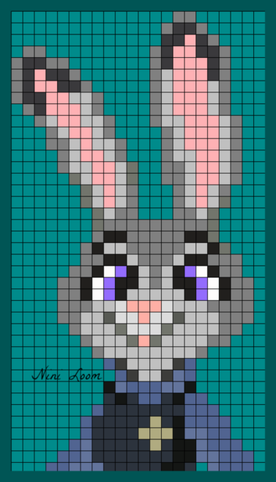 Рисунки по клеточкам зайчик