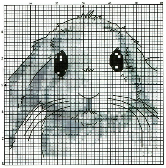 Кролик по клеточкам для вышивания