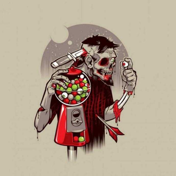 Мультяшный страшный зомби