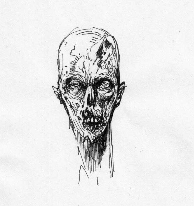 Зомби рисунок карандашом