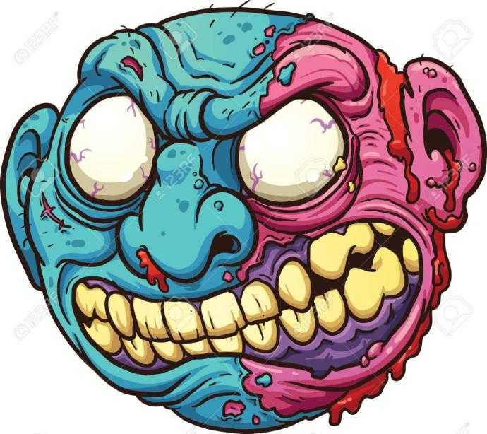 Раскраска смешной зомби