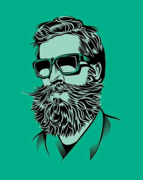 Мужчина с бородой Графика