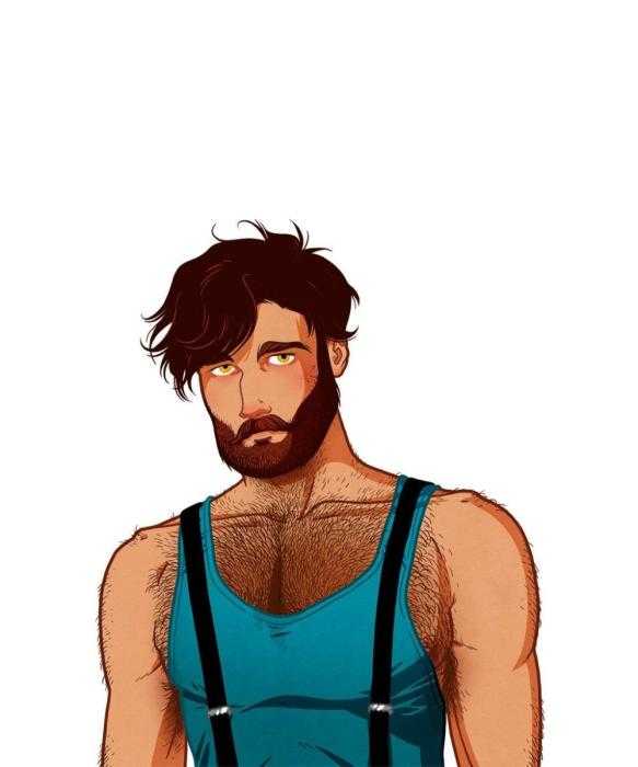 Бородатый мужчина в очках арт