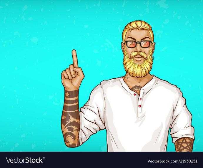 Поп арт мужчина с бородой