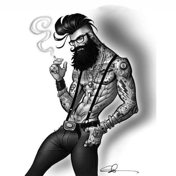 Рисование бороды