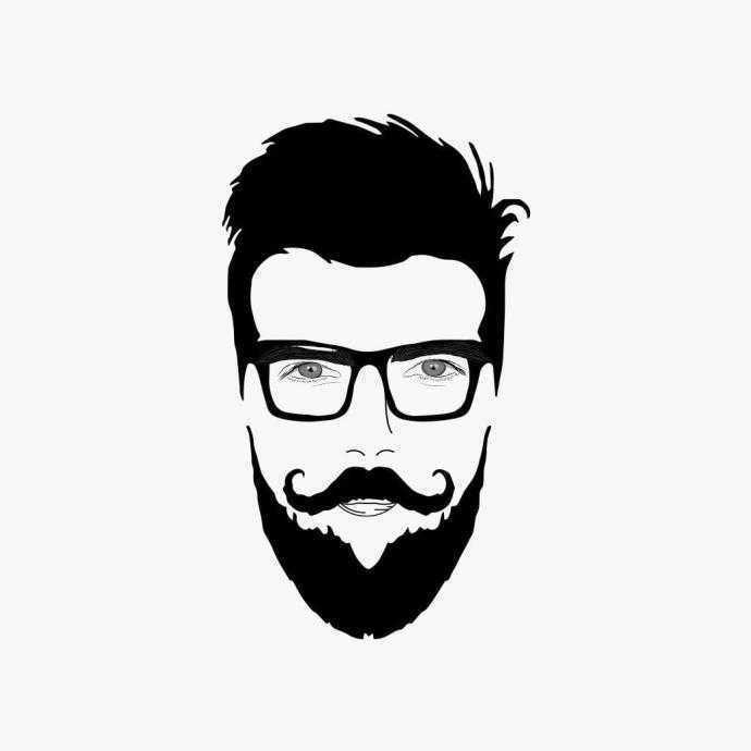 Лицо мужчины с бородой вектор