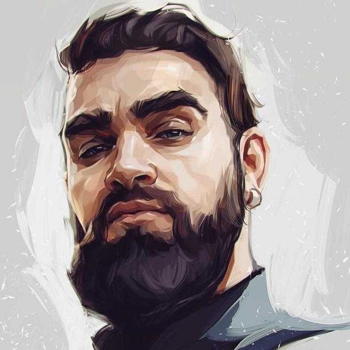 Силуэт бородатого мужчины