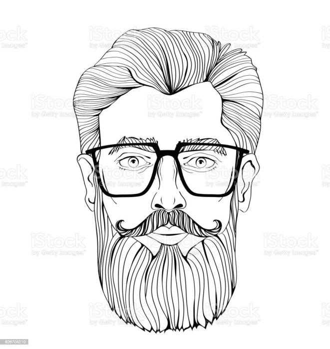 Стилизованное лицо мужчины с бородой