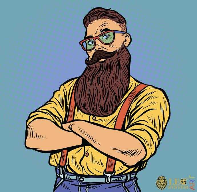 Человек с бородкой рисунок