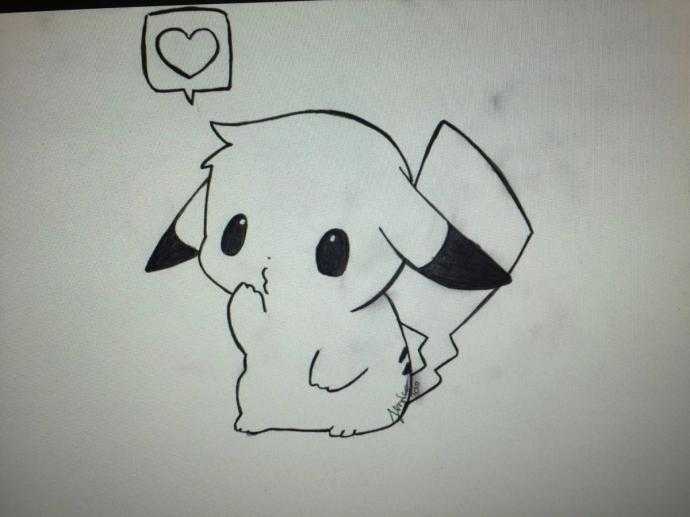 Рисунки для срисовки лёгкие Пикачу