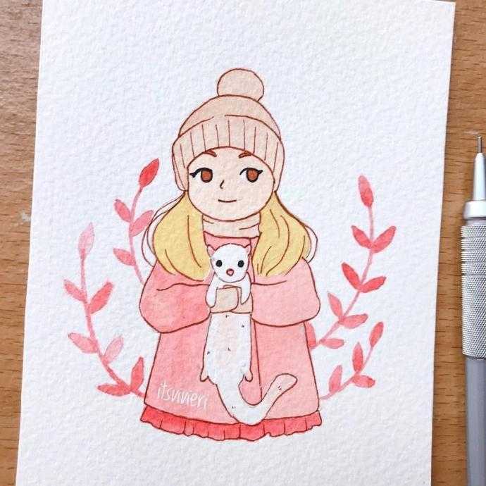 Рисунки для скетчбука лёгкие девочки