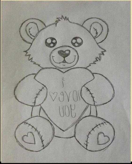 Рисунок медведя карандашом для срисовки