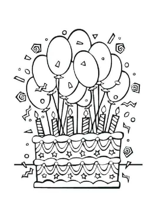 Раскраска поздравительная открытка