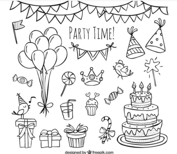 Раскраска "с днем рождения!"