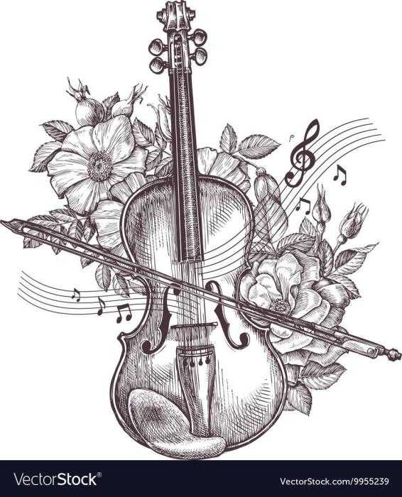 Музыкальные инструменты в графике