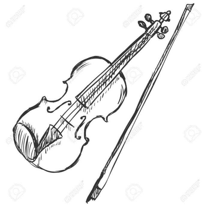 Скрипка акварель