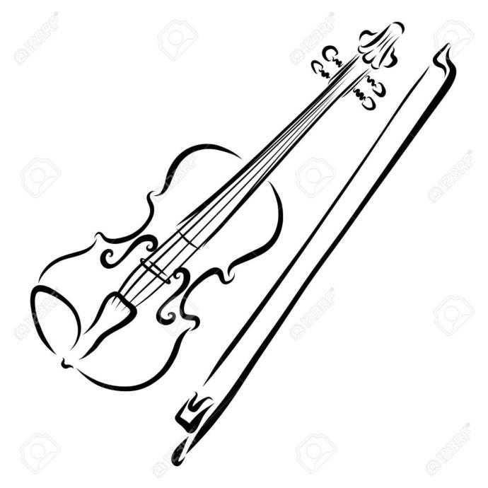 Скрипка рисунок черно белый