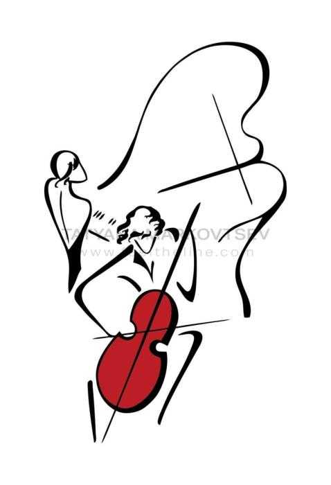 Виолончель рисунок
