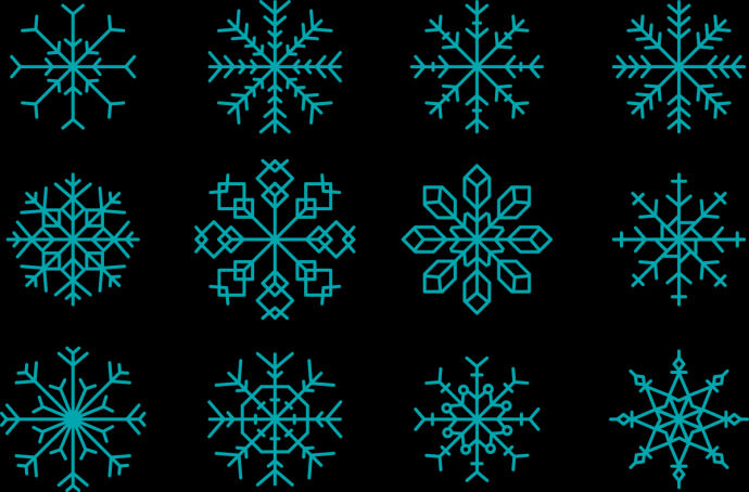 Снежинка контур на белом фоне