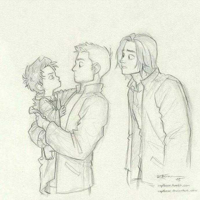 Дин и Сэм нарисованные