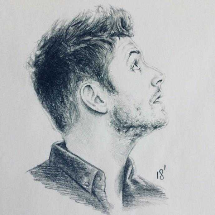 Дин Винчестер портрет карандашом