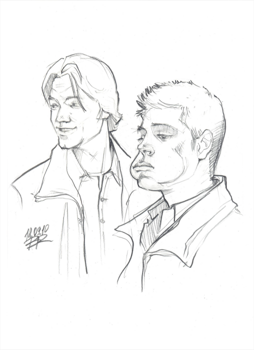 Сэм и Дин Винчестеры раскраска