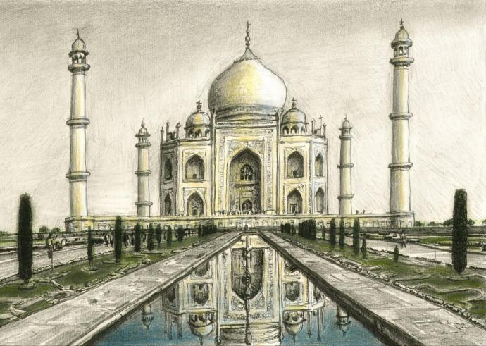 Тадж-Махал Индия рисунок