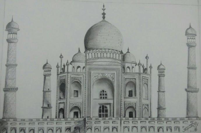 Мечеть Тадж Махал гравировка на памятник