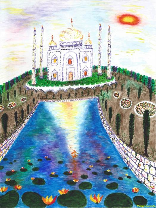 Тадж Махал рисунок