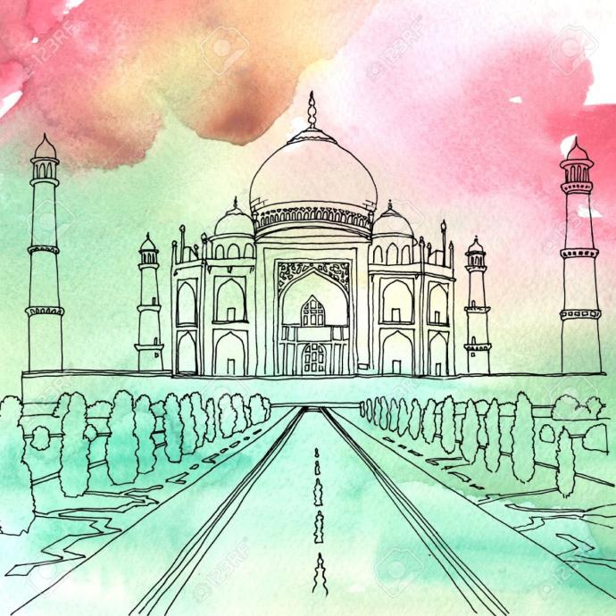 Тадж Махал Агра Индия рисунок
