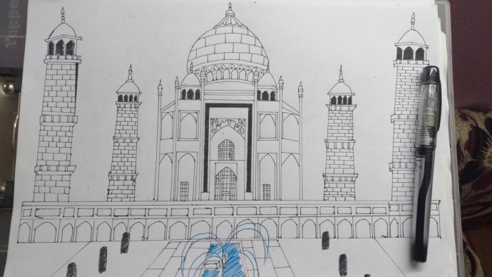 Архитектура рисовать поэтапно 4 класс Тадж Махал