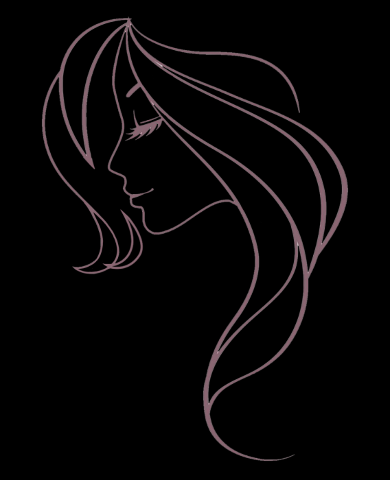 Черный силуэт девушки